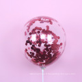 Ballon de paillettes coloré remplissage transparent 12 pouces d&#39;anniversaire de ballon magique décoratif